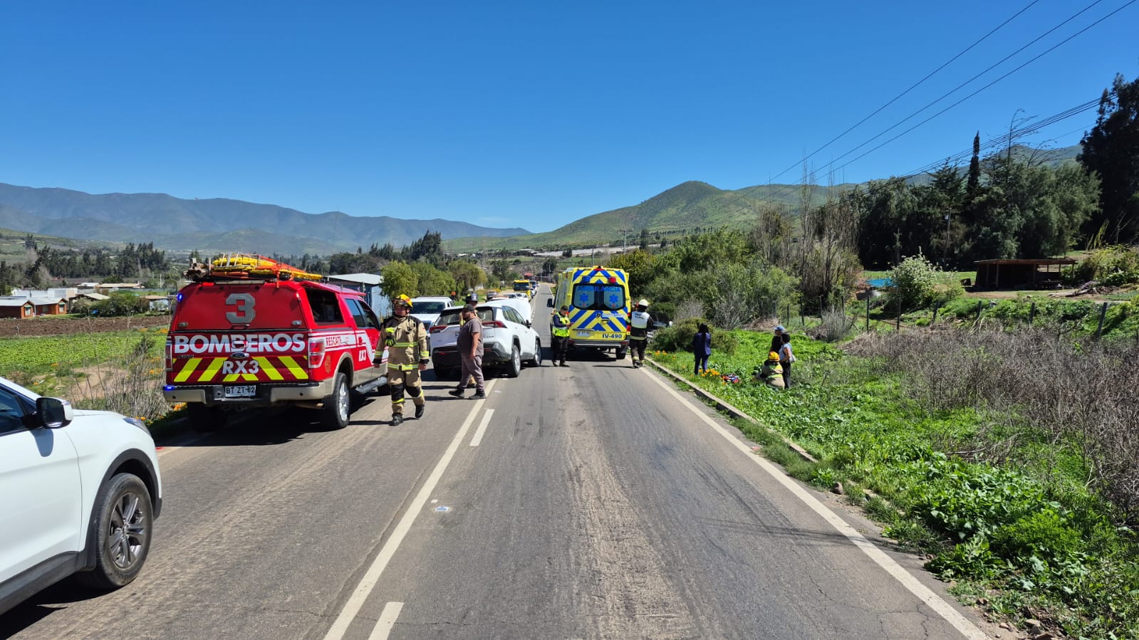 Accidente vehicular en Ruta D-47 sector El Maitén Norte, Illapel
